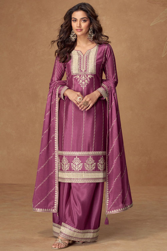 Magenta Versatile Silk Salwar Kameez SFYS156301R