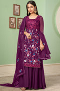 Magenta Georgette Salwar Kameez - SFSA358806