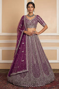Purple Net Lehenga Choli - SFANJ3250