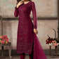 Plus Size Wine Salwar Suit In Net SFDFS13305