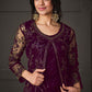 Plus Size Wine Salwar Suit In Net SFEDC6702