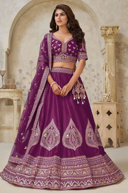 Magenta Silk Lehenga Choli - SFRELS6514