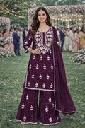 Burgundy Georgette Salwar Kameez - SFSA561602R