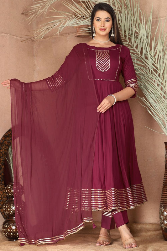 Purple Rayon Plus Size Wedding Salwar Kameez  SFSBR1212R