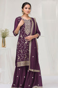 Purple Silk Salwar Kameez - SFPRF262004