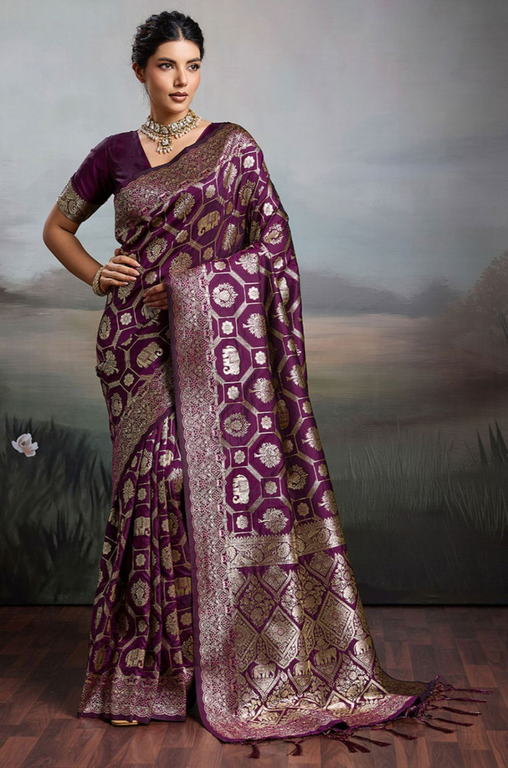 Magenta Silk Sarees - SFAST20304