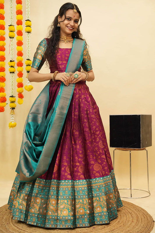 Purple Silk Wedding Sangeet Silk  Lehenga Choli  SFROY539004