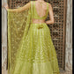 Lemon Green Organza Bridal Mehend Lehenga SYSL1001 - Siya Fashions