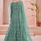 Green Party Anarkali Gown In Net With Diamond Work SFYS77808 - Siya Fashions