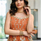 Designer Orange Wedding Palazzo Sharara Suit SFFK6002CR - Siya Fashions