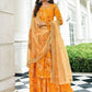 Yellow Floral Indian Palazzo Suit In Georgette SFSA343402 - Siya Fashions