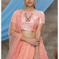 Pink Net Sangeet Lehenga Choli In Net SFKHU7903 - Siya Fashions