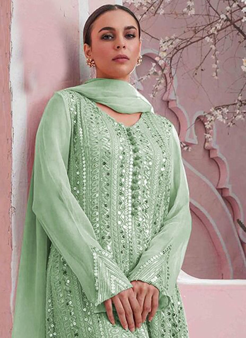 Green Buy Divine Pakistani Party Salwar Suit SFFZ105063 - Siya Fashions
