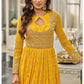 Buy Yellow Haldi Wedding Party Long Anarkali Suit Georgette SFFK7304R - Siya Fashions