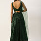 Green Wine Georgette Embroidery Lehenga Choli SROY396005 - Siya Fashions