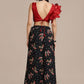 Black Red Floral Crepe Lehenga Choli SFROY398001 - Siya Fashions