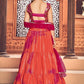 Orange Pink Cotton Print With Sequin Work SF KHU11105 - Siya Fashions