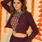 Maroon Heavy Navaratri Chaniya Choli In Muslin Cotton SKHU13408 - Siya Fashions