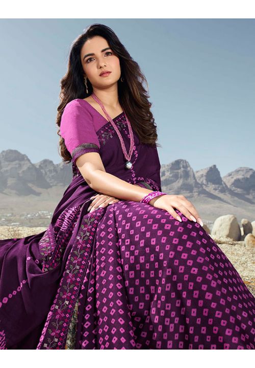 Purple Satin Sequin Evening Designer Saree In Georgette SFISKd33130 - Siya Fashions