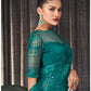 Teal Georgette Indian Wedding Reception Saree SF318506 - Siya Fashions