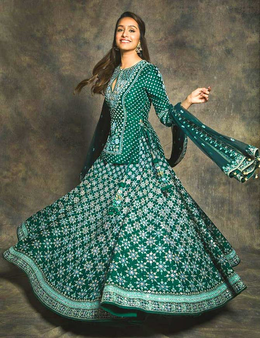 Green Shraddha Kapoor Wedding Lehenga Sangeet  INS897 - Siya Fashions