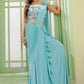 Blue Party Wear Saree Ready To Wear In Lycra SFEXO31101 - Siya Fashions