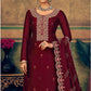 Wine Silk Indian Pakistani Palazzo Suit In Silk SFSTL26001