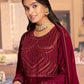 Maroon Indian Anarkali Wedding Gown In Georgette SFYS88504 - Siya Fashions