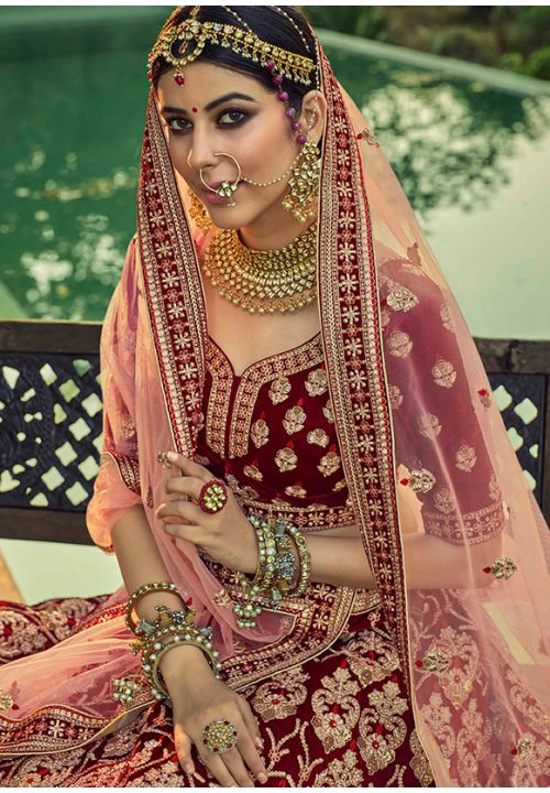 Maroon and Gold Kundan Bridal Indian Jewelry Set Indian - Etsy