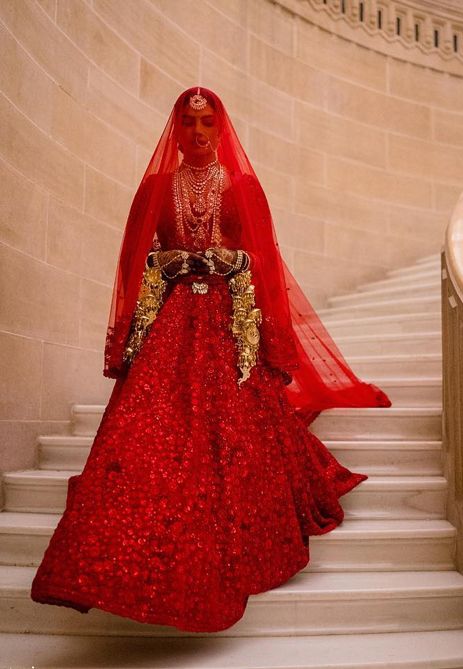 Royal Red Bridal Exclusive Silk Lehenga Chol SFIN092 - Siya Fashions