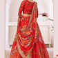 Hot Red Bridal Floral Lehenga Choli In Georgette SFSA308101 - Siya Fashions