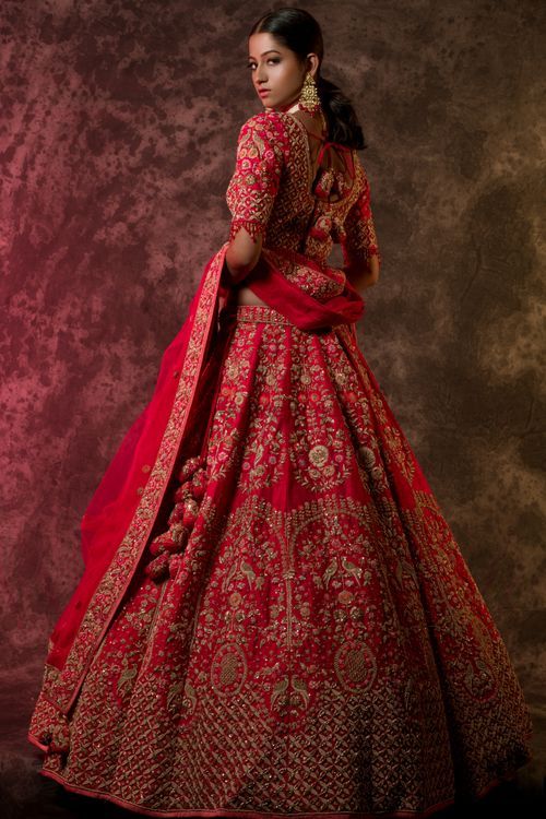 Wedding Bridal Lehenga Choli In Silk With Hand Floral Thread SIYAIS80 - Siya Fashions
