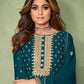 Blue Bollywood Shamita Evening Wedding Gown In Georgette SFSA329902 - Siya Fashions