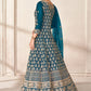 Teal Bridesmaid Embroidery Net  Long Anarkali Gown SRYS82304 - Siya Fashions