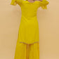 Yellow Haldi Ceremony  Chinnon Palazzo Kameez Suit SRARY12617R - Siya Fashions