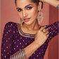 Purple Indian Georgette Long Palazzo Suit SFSMT7901 - Siya Fashions