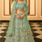 Blue Elegant Bridal Reception Lehenga In Organza SFARY10906 - Siya Fashions
