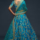Blue Gold Embroidery Art Silk Evening Lehenga Choli SFYDZC1407 - Siya Fashions
