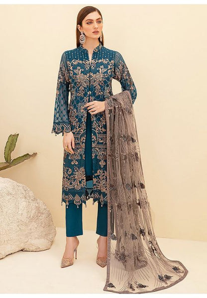 Blue Indian Pakistan Sangeet Salwar Kameez Pant SFPRF163101 - Siya Fashions