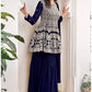Blue Peplum Style Red Viscose Sharara Palazzo Suit SFDSIF5401E - Siya Fashions