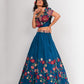 Blue Wedding Lehenga With Color Ful Embroidery SF21INS - Siya Fashions