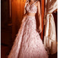Bounty Pink Faux Feathers Cocktail Prom Lehenga SFINS1134 - Siya Fashions