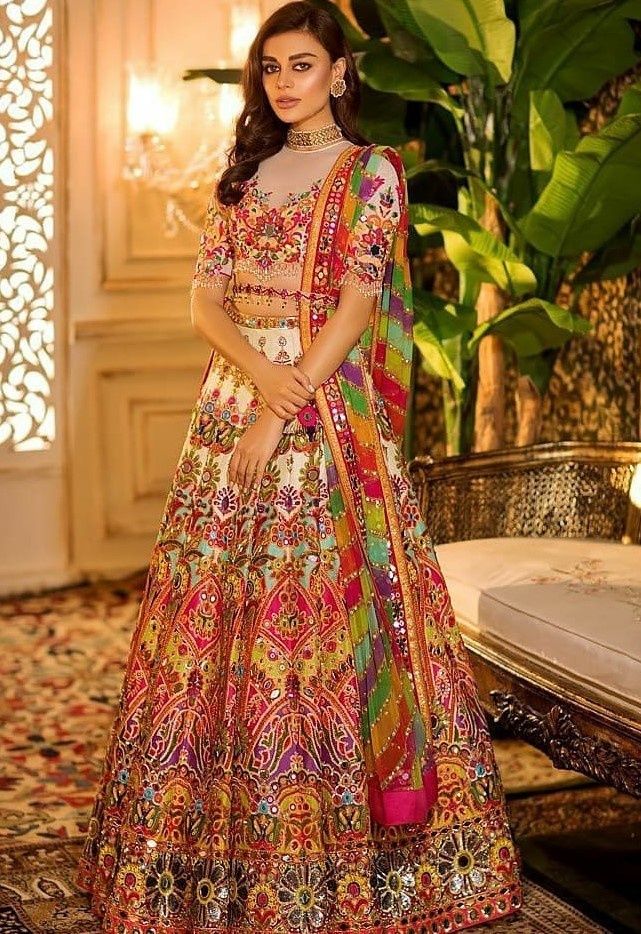 Bridal Indian Cream Pakistani Wedding Haute Couture Style SIYA45INSP - Siya Fashions