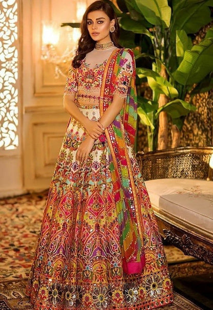 Bridal Indian Cream Pakistani Wedding Haute Couture Style SIYA45INSP - Siya Fashions