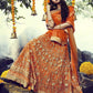Orange Designer Kundan Work Indian Bridal Outfits Set - Siya Fashions