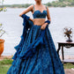 Ocean Blue Bridal Cocktail Lehenga In Silk SIYA66INS - Siya Fashions