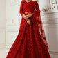 Bridal Hot Red Lehenga In Net Cut Work SFYS50503 - Siya Fashions