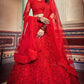 Bridal Red Zarkan Soft Net Lehenga SF23BRI - Siya Fashions