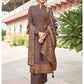 Brown Green Tussar Silk Plus Size Palazzo Suit SFSA307708 - Siya Fashions
