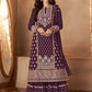 Burgundy Heavy Indian Pakistnai Wedding Palazzo Suit Georgette SFSA288103 - Siya Fashions